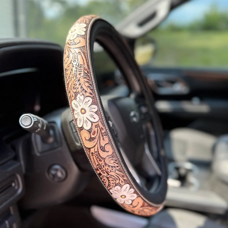 🤠 Give Your Ride That Wild West Energy🛞Western Cowboy Steering Wheel C