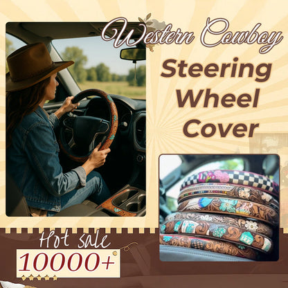 🤠 Give Your Ride That Wild West Energy🛞Western Cowboy Steering Wheel C