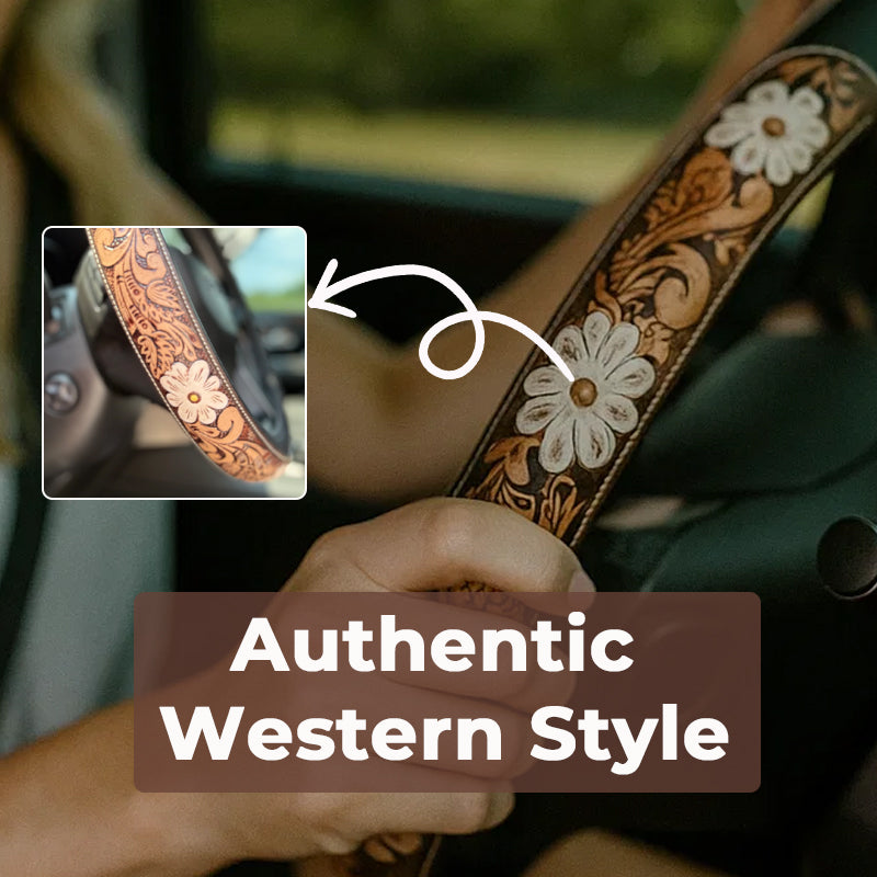 🤠 Give Your Ride That Wild West Energy🛞Western Cowboy Steering Wheel C