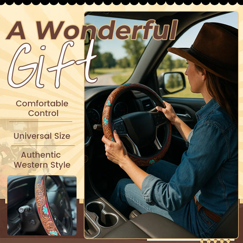 🤠 Give Your Ride That Wild West Energy🛞Western Cowboy Steering Wheel C