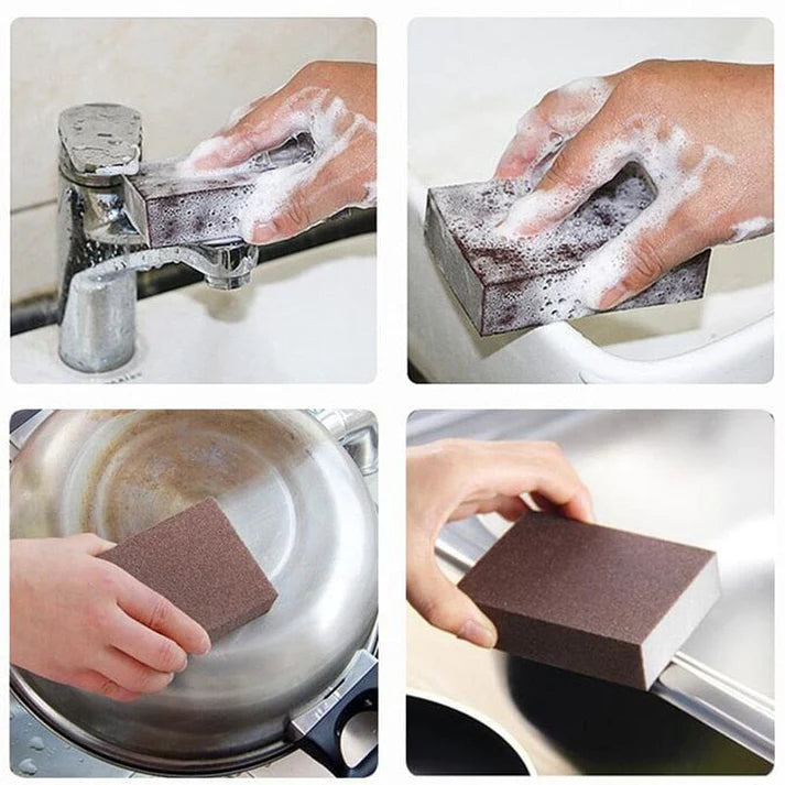 Kitchen Cleaning Carborundum Sponge 10 Pcs