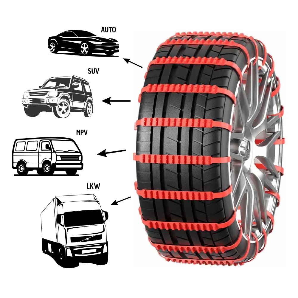 Universal Anti-Slip Snow Chains for Cars & Motorcycles | Essential Winter & Off-Road Emergency Gear