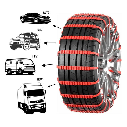 Universal Anti-Slip Snow Chains for Cars & Motorcycles | Essential Winter & Off-Road Emergency Gear