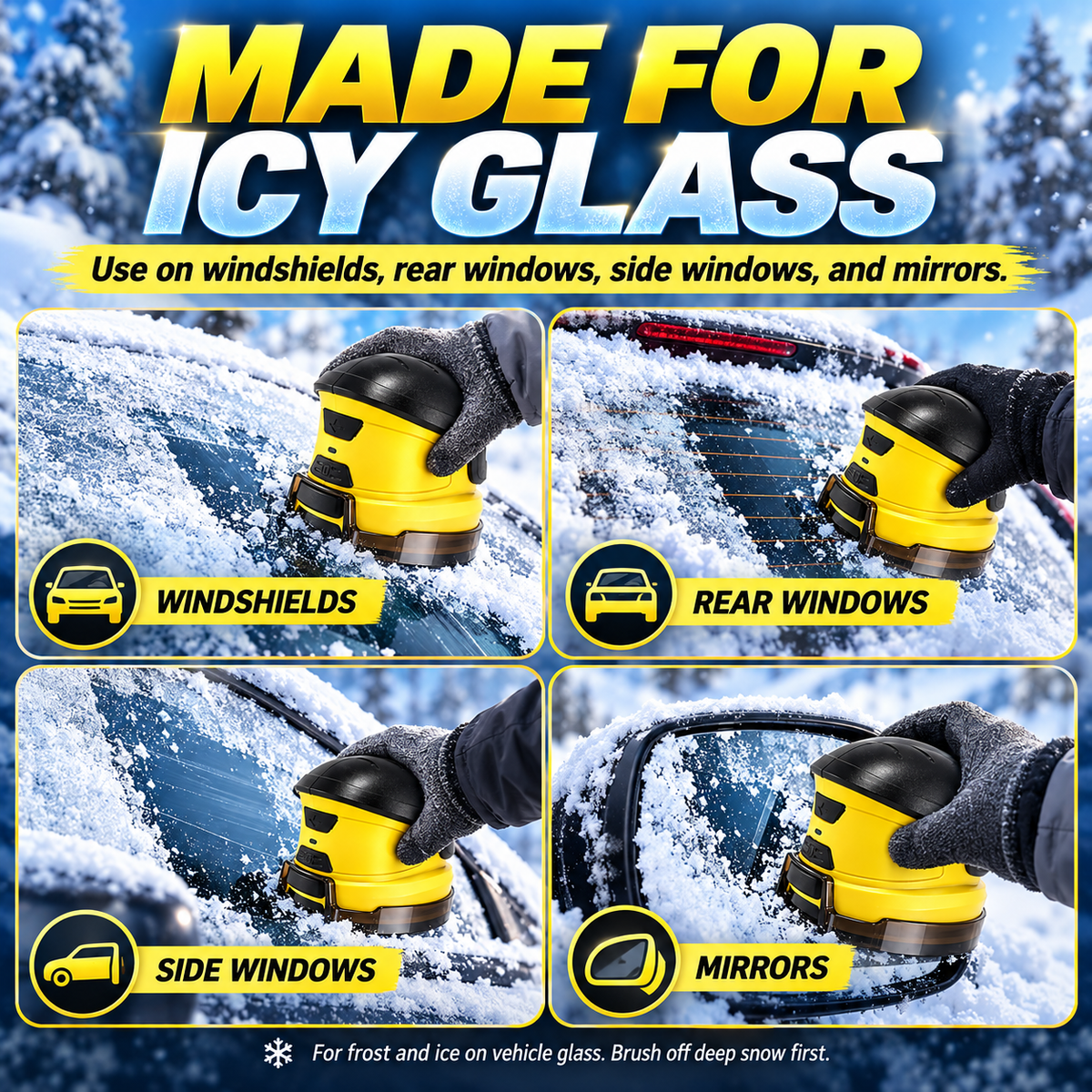 Cordless Electric Frost Scraper for Vehicle Glass