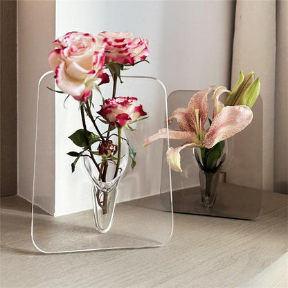 ⏳Time-Limited Special⏰3 PCS-Photo Frame Shaped Clear Flower Vase – Nordic Style. Acrylic. Desktop Decor ✨