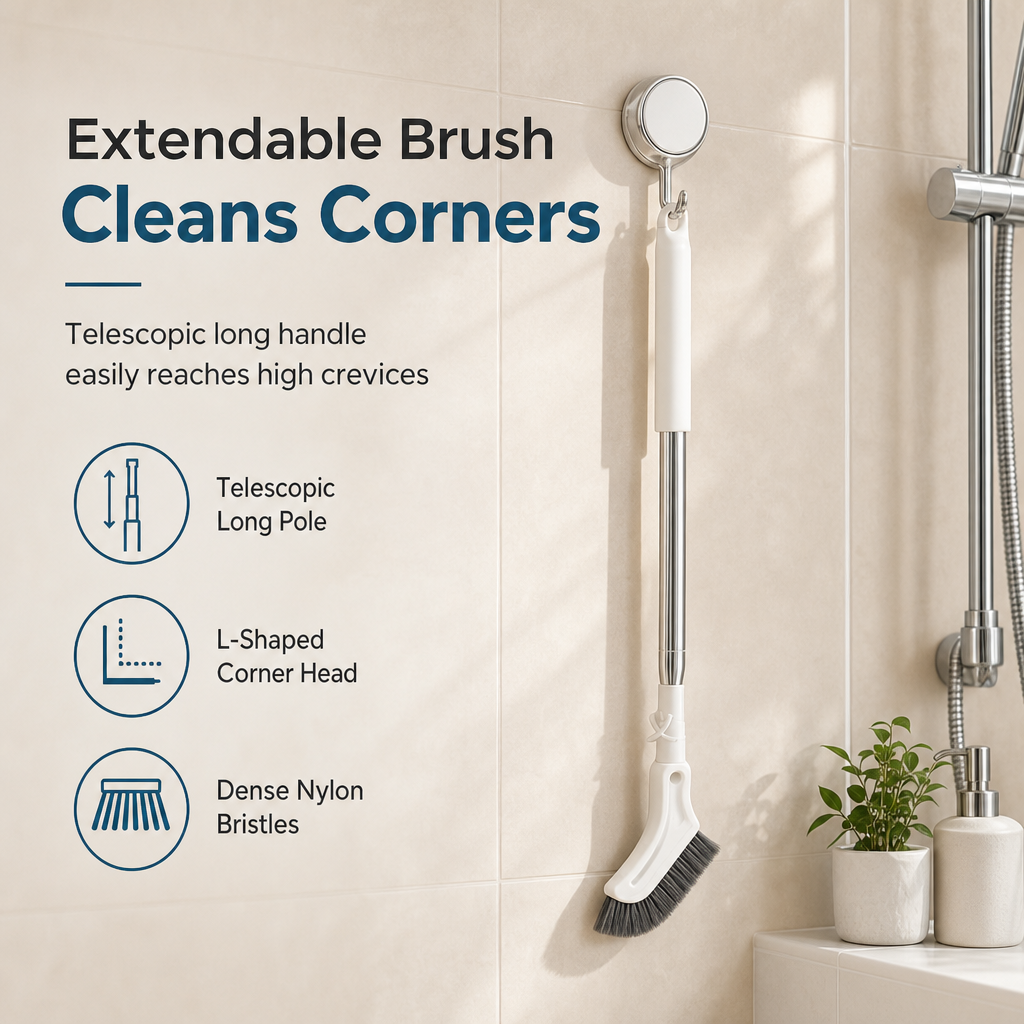 Telescoping Slim Crevice Scrub Brush for Hard-to-Reach Cleaning – image 1