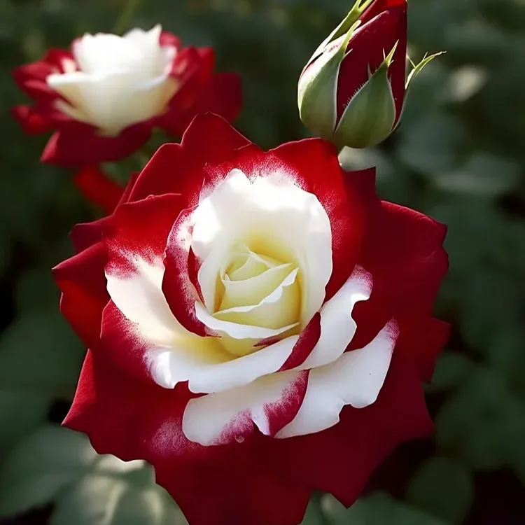 Rare Red and White Twin Rose Seeds - image 2