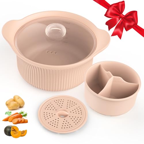 Large Divided Silicone Microwave Steamer – product image 4