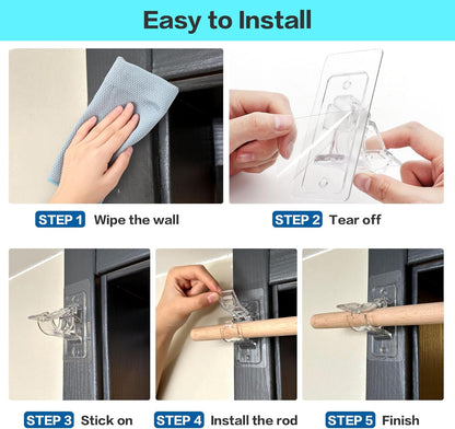 Extra-Large No-Drill Curtain Rod Holders – 6 Pack – product image 2