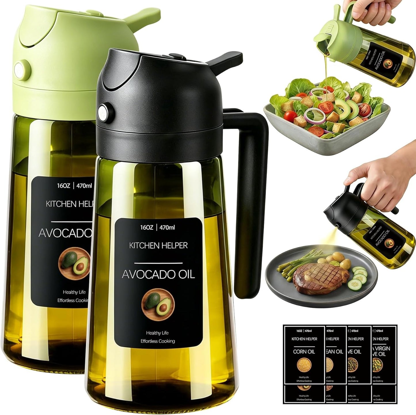 2-in-1 Light-Proof Oil Dispenser with Brush – product image 1
