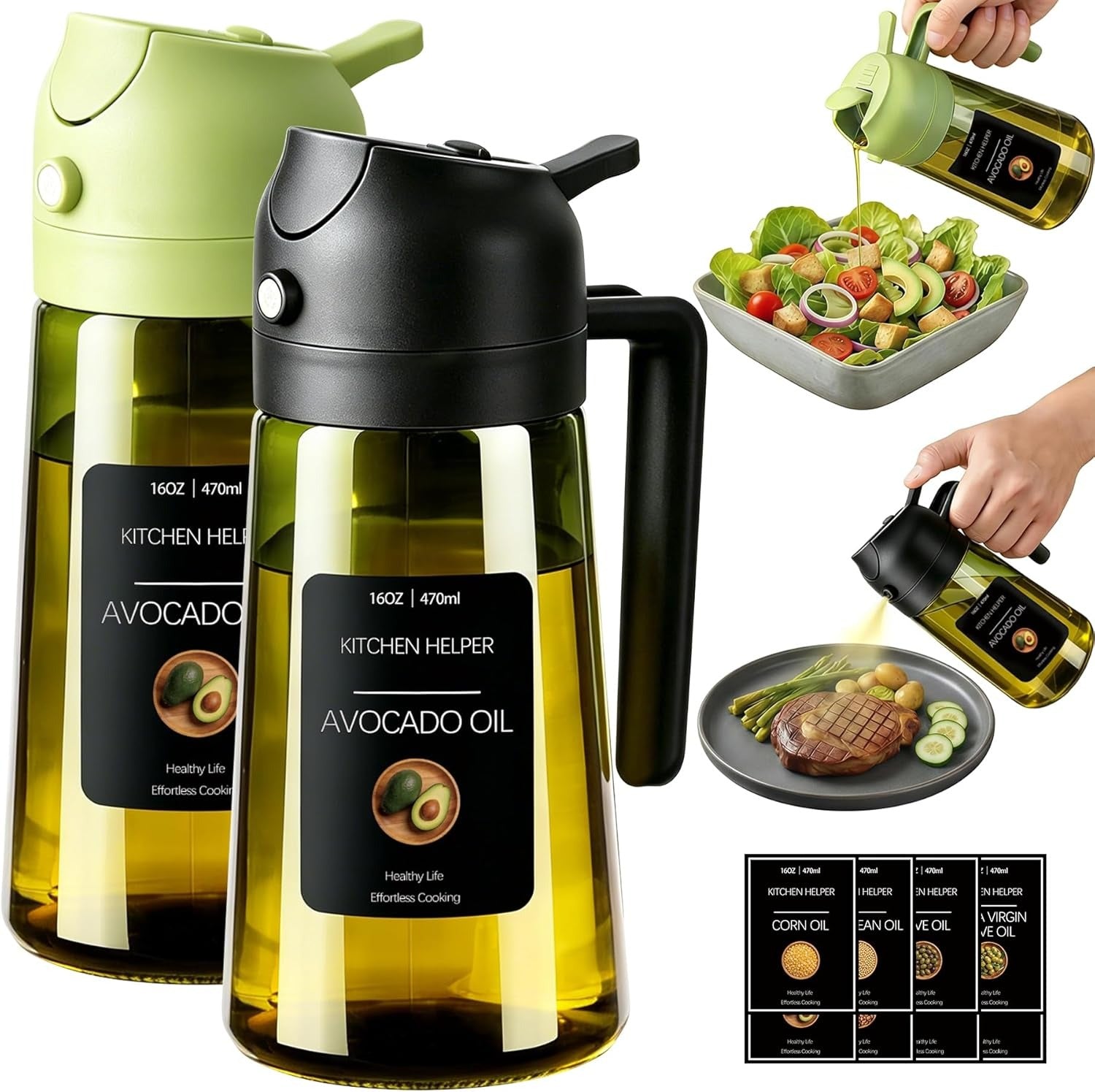 2-in-1 Light-Proof Oil Dispenser with Brush – product image 1