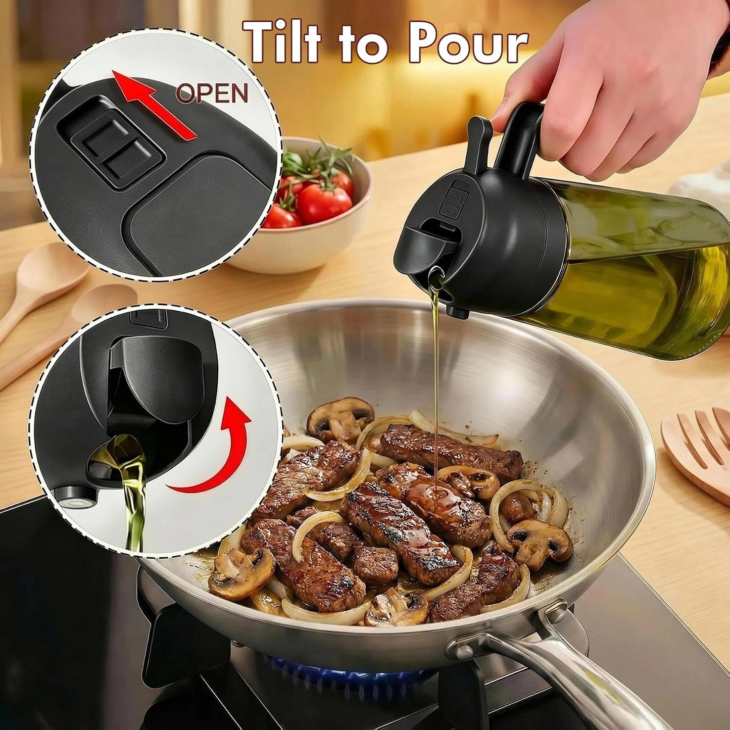 2-in-1 Light-Proof Oil Dispenser with Brush – product image 4