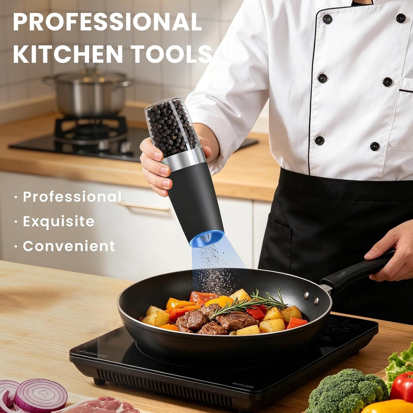 Automatic Gravity Salt and Pepper Grinder Set – product image 2