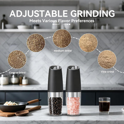 Automatic Gravity Salt and Pepper Grinder Set – product image 3
