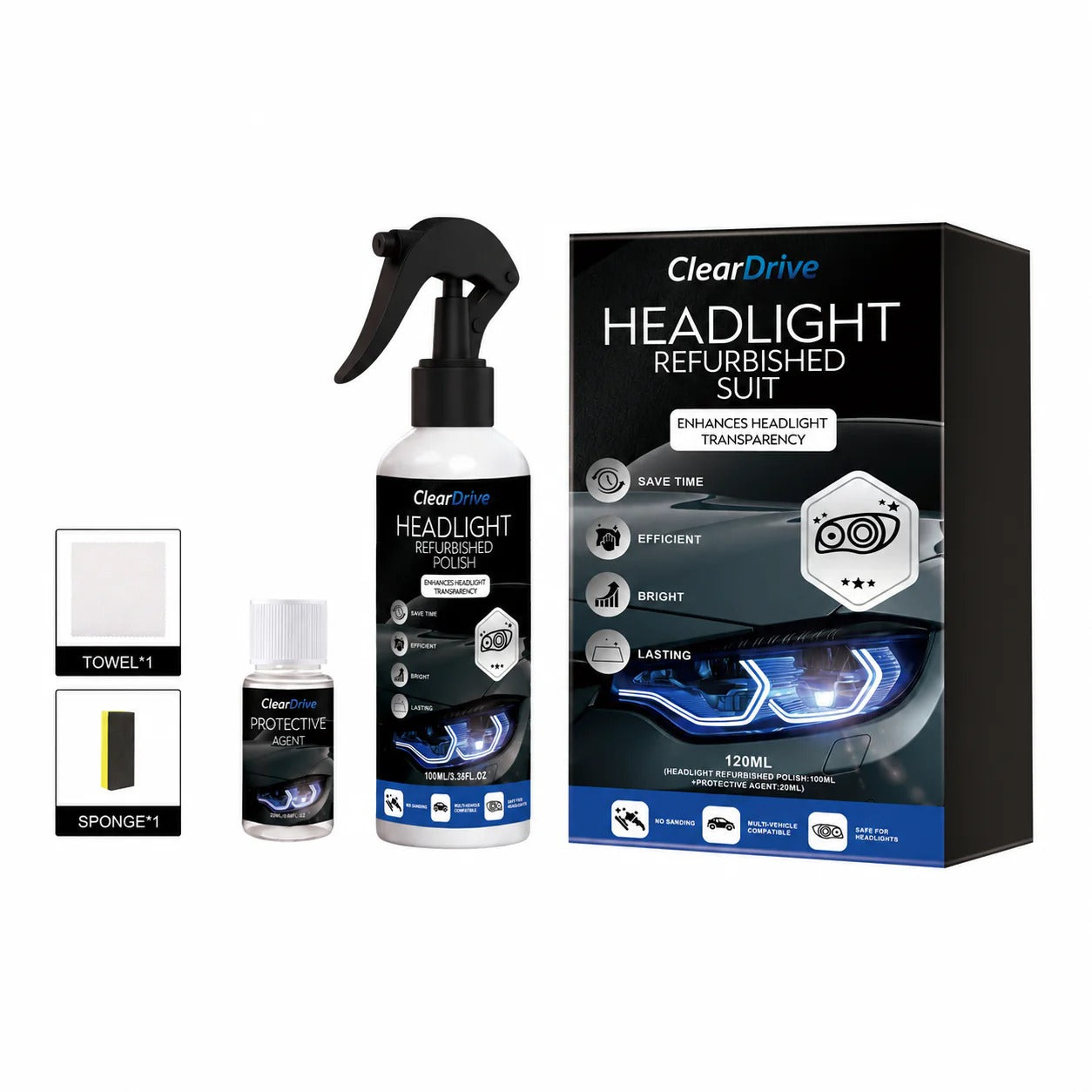 Headlight Restoration Fluid Kit – product image 2