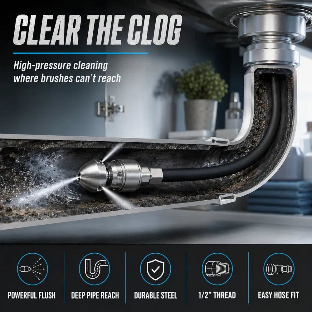 3/8-Inch High-Pressure Sewer Jetter Nozzle