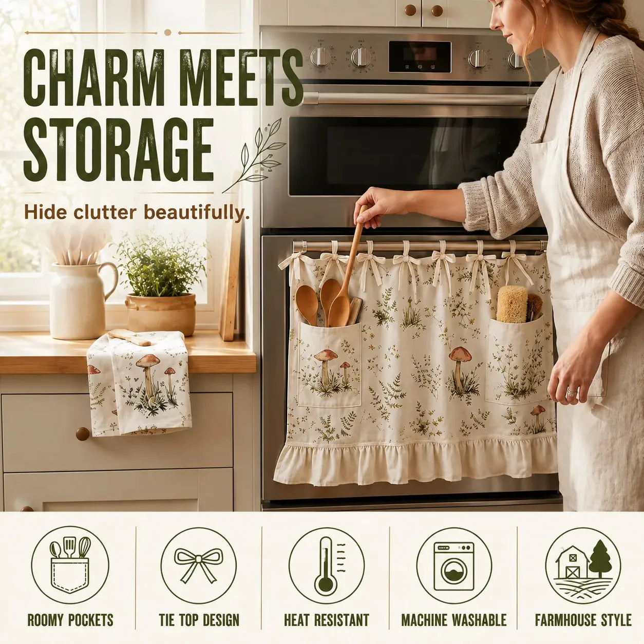 Seasonal Bow Oven Door Cover