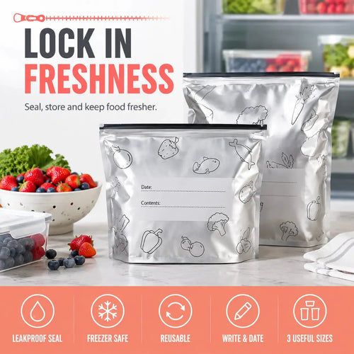 Reusable Zip Food Storage Bags – 20 Pack