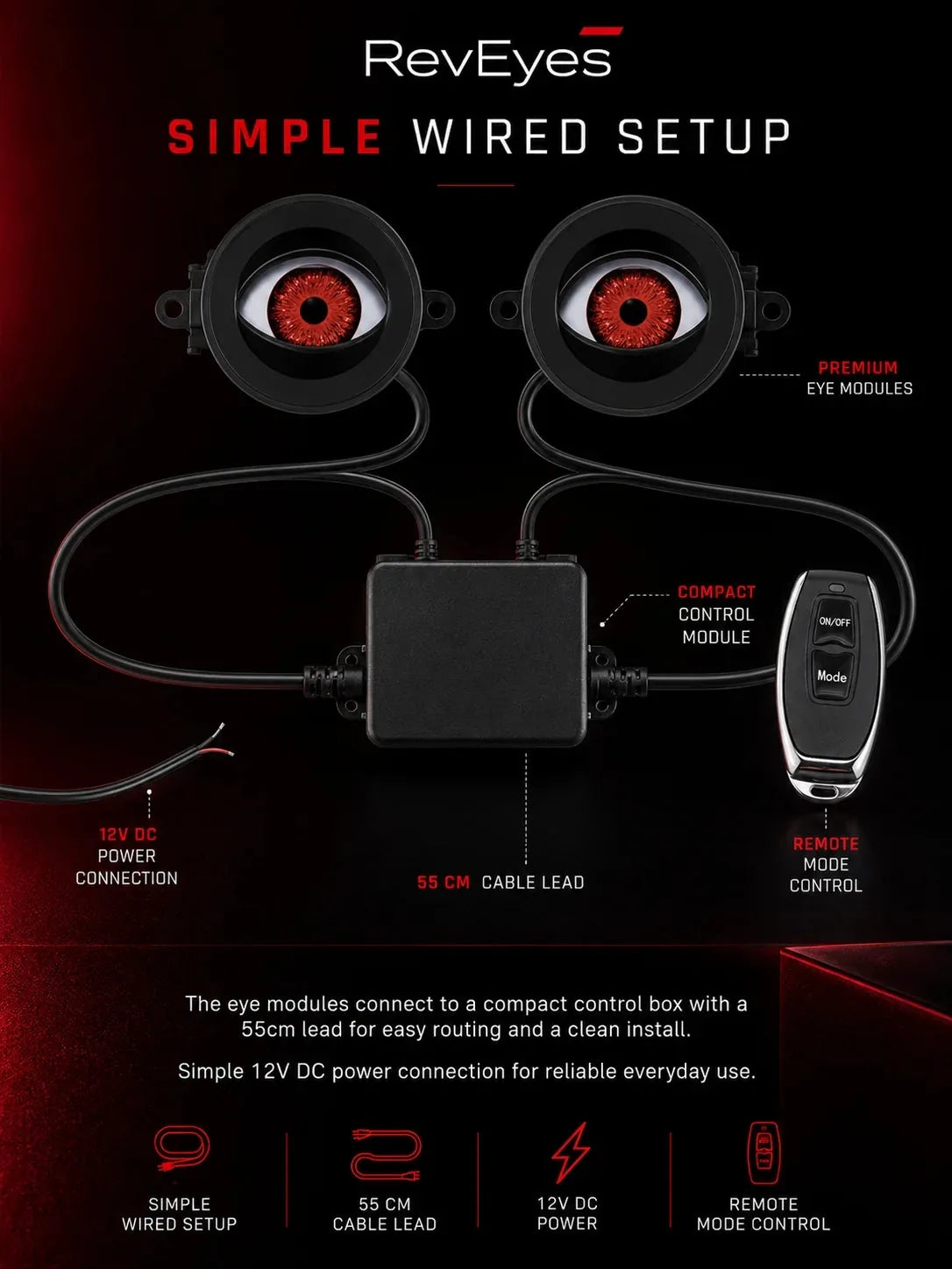 33-Mode Demon Eye LED Headlight Kit