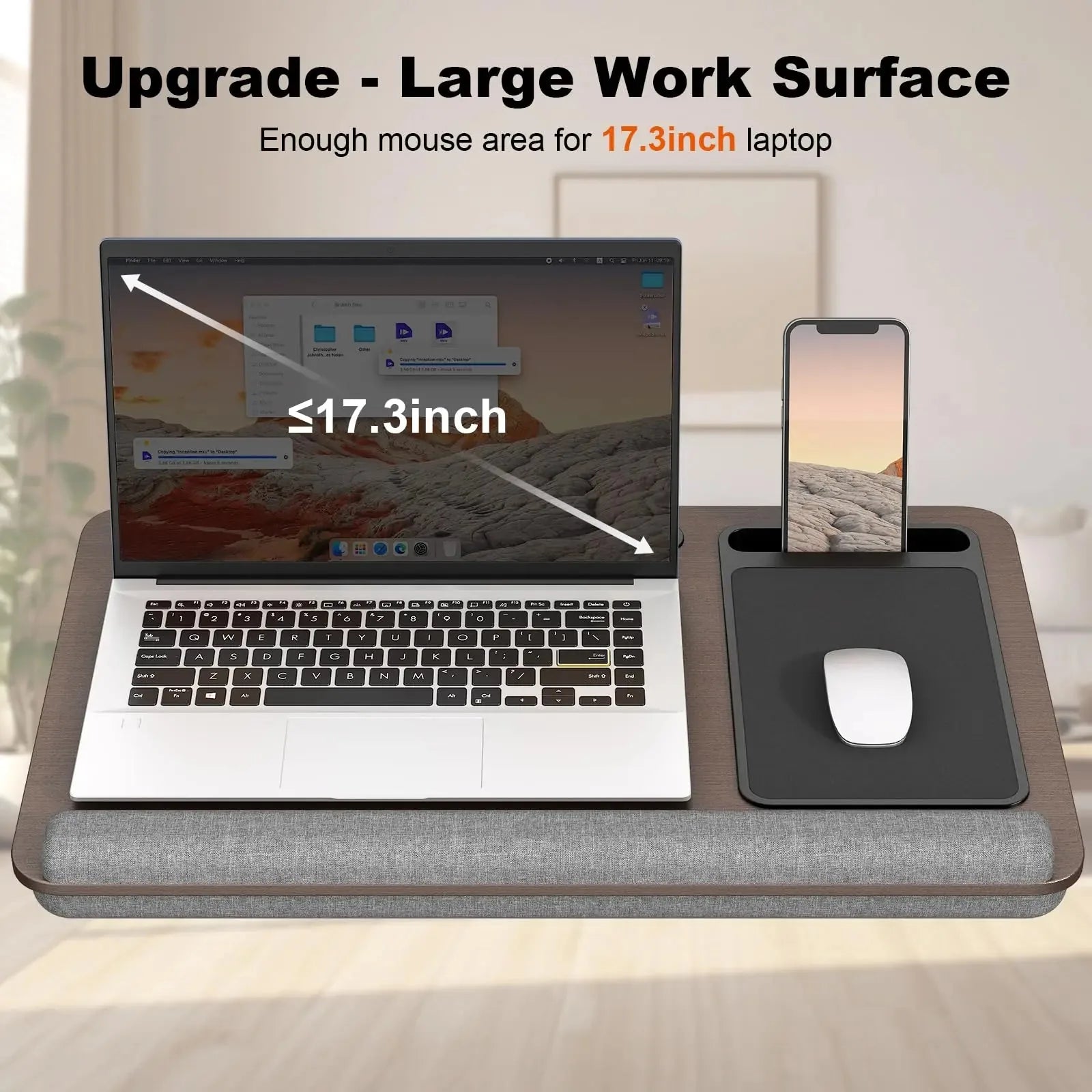 Cushioned Lap Desk with Phone Holder and Storage – product image 2