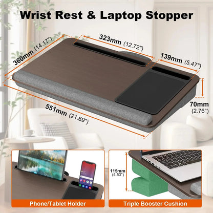 Cushioned Lap Desk with Phone Holder and Storage – product image 6