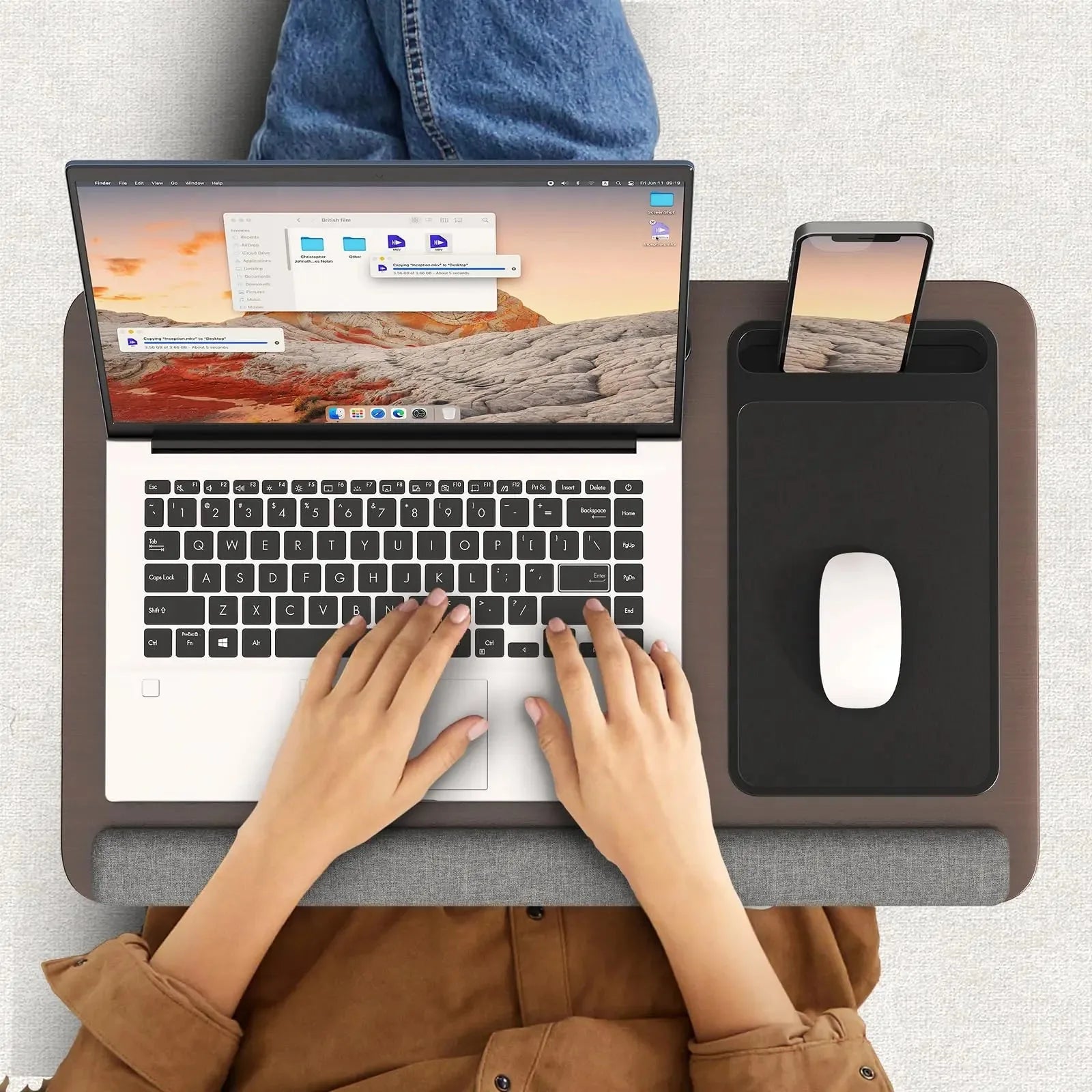 Cushioned Lap Desk with Phone Holder and Storage – product image 7