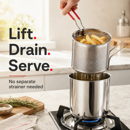 5-Piece Stainless Steel Mini Deep Fryer Set – product image 1