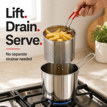 5-Piece Stainless Steel Mini Deep Fryer Set – product image 4