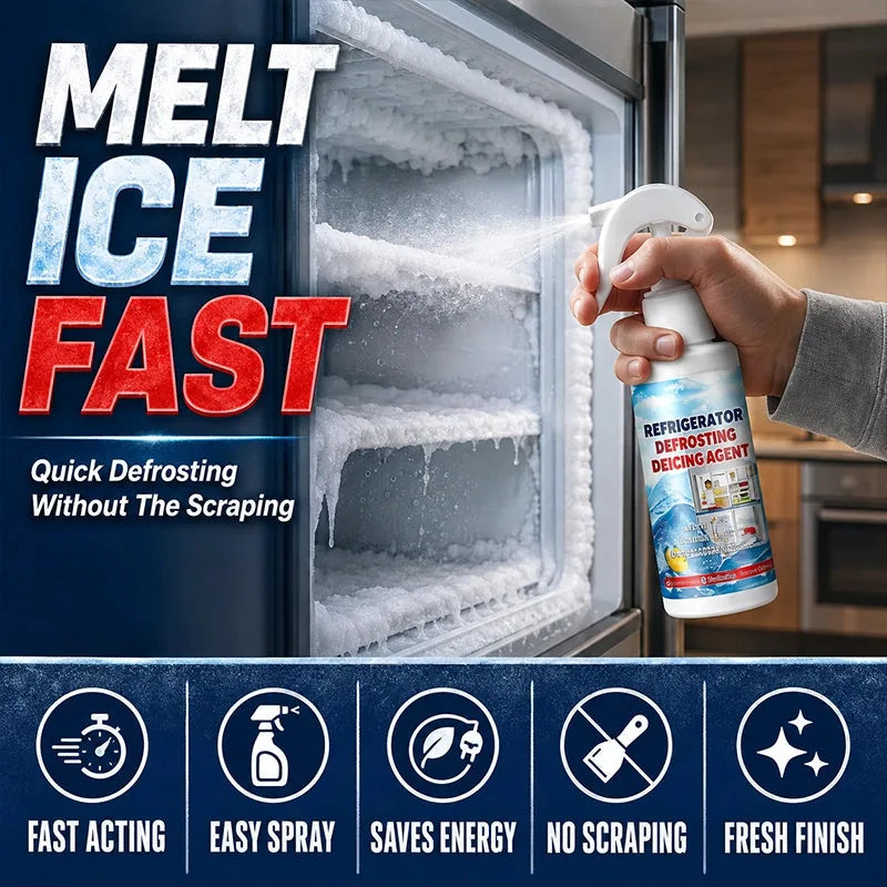 Freezer Defrosting Spray with Scraper – 2 Bottles