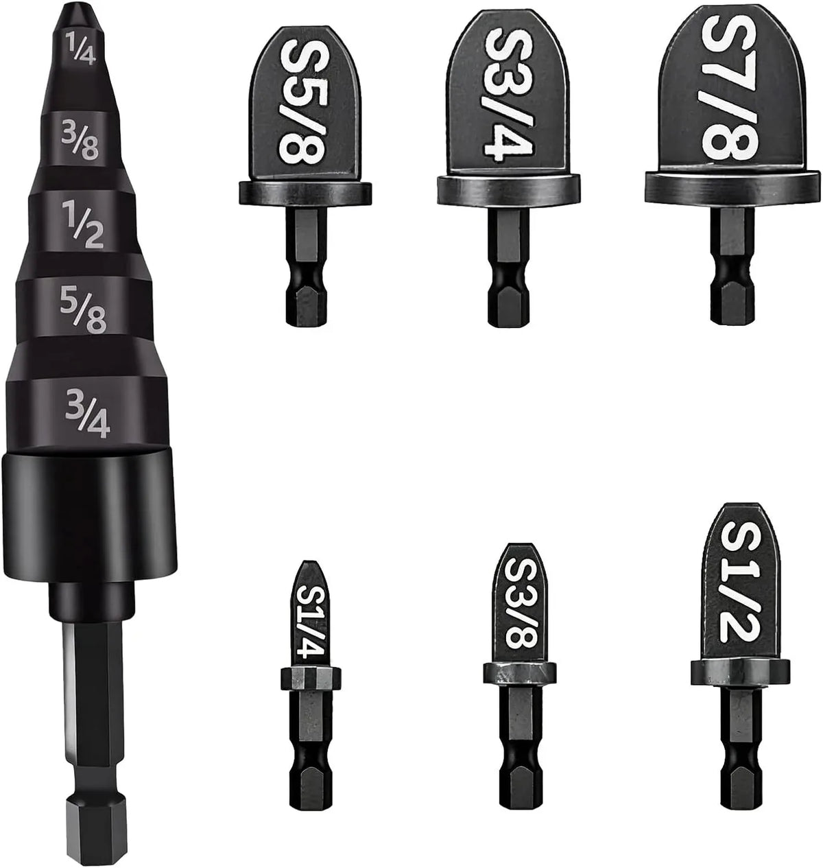 7-Piece Copper Tube Swaging Drill Bit Set – product image 1