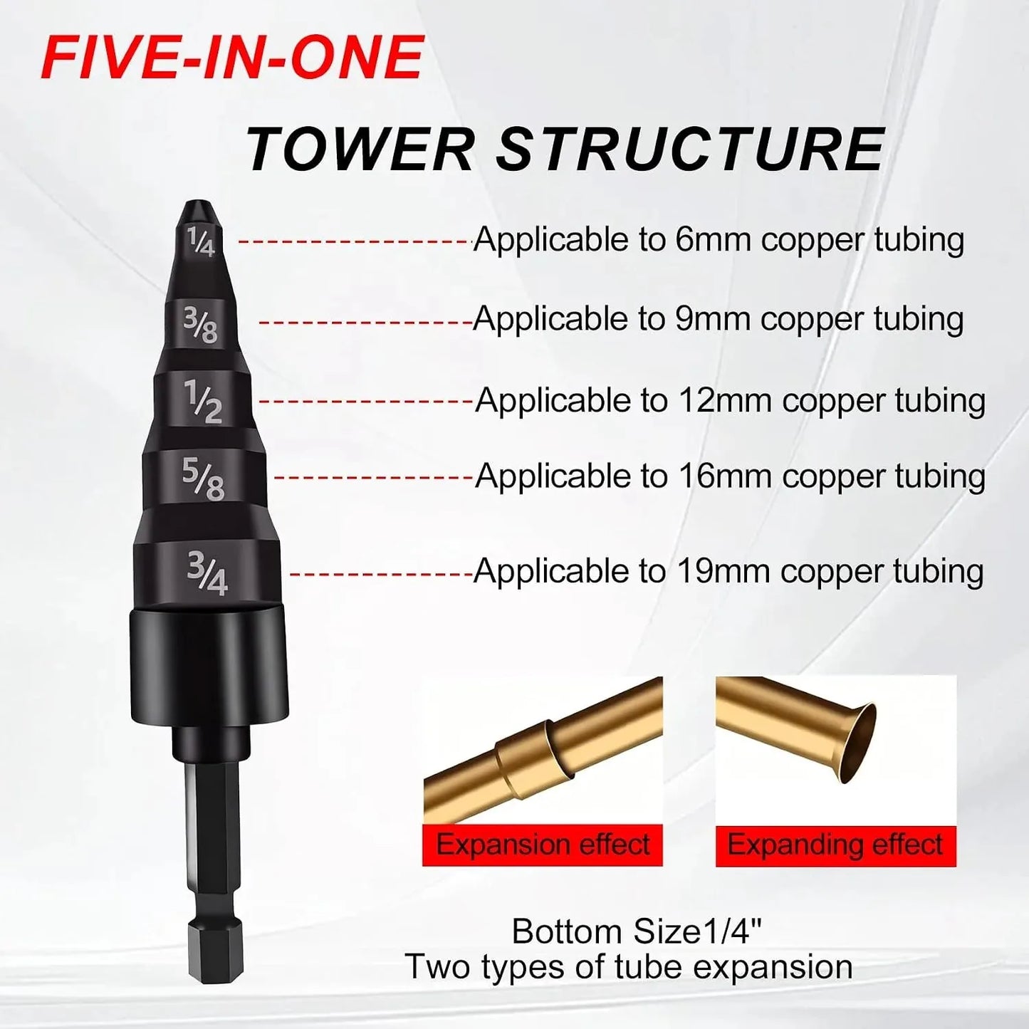 7-Piece Copper Tube Swaging Drill Bit Set – product image 4