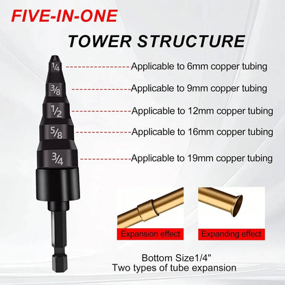 7-Piece Copper Tube Swaging Drill Bit Set – product image 4