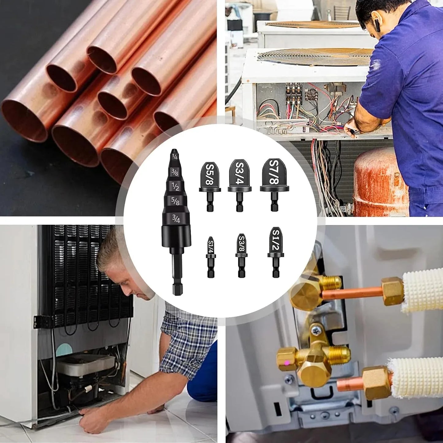 7-Piece Copper Tube Swaging Drill Bit Set – product image 6