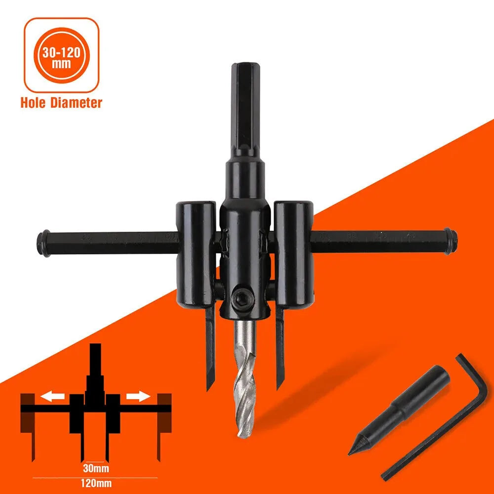 Adjustable Aircraft-Style Circle Hole Cutter – 30–200mm – product image 2