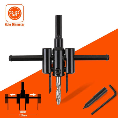 Adjustable Aircraft-Style Circle Hole Cutter – 30–200mm – product image 2