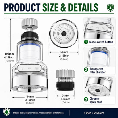 3-Mode Filtered Faucet Aerator – 2 Pack – product image 8