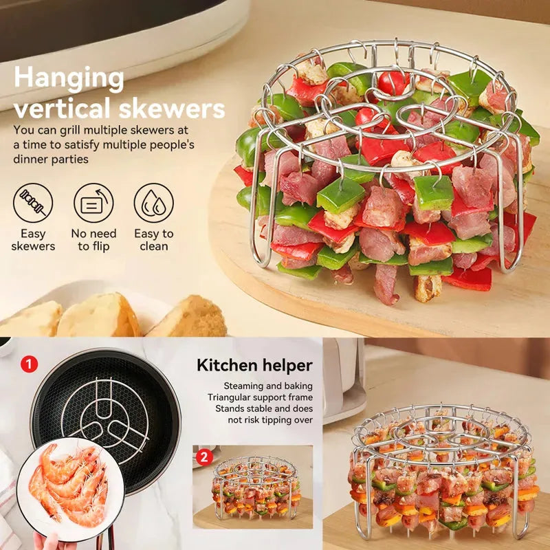 Stainless Steel Vertical Skewer Rack with 48 Skewers – product image 2
