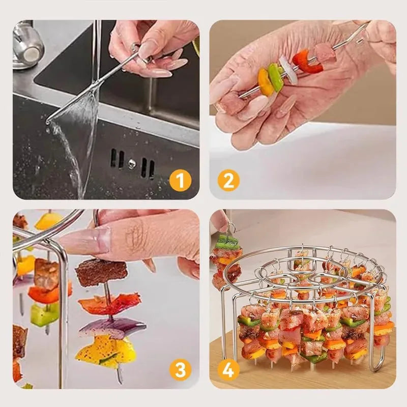 Stainless Steel Vertical Skewer Rack with 48 Skewers – product image 3