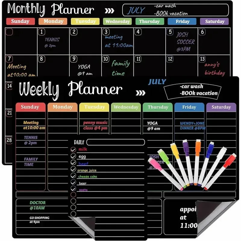 Magnetic Dry-Erase Refrigerator Planner Set – 3 Boards – product image 4