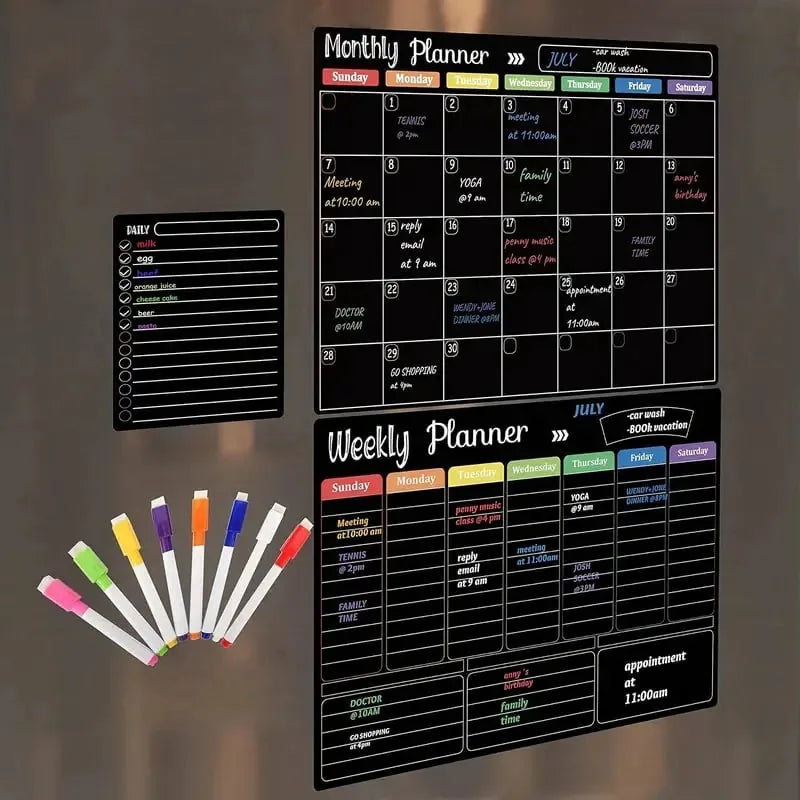 Magnetic Dry-Erase Refrigerator Planner Set – 3 Boards – product image 5