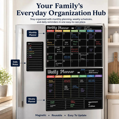 Magnetic Dry-Erase Refrigerator Planner Set – 3 Boards – product image 6