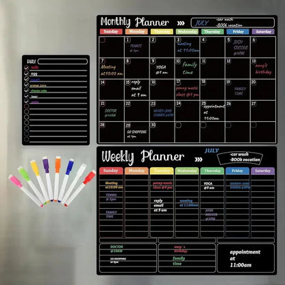 Magnetic Dry-Erase Refrigerator Planner Set – 3 Boards – product image 1