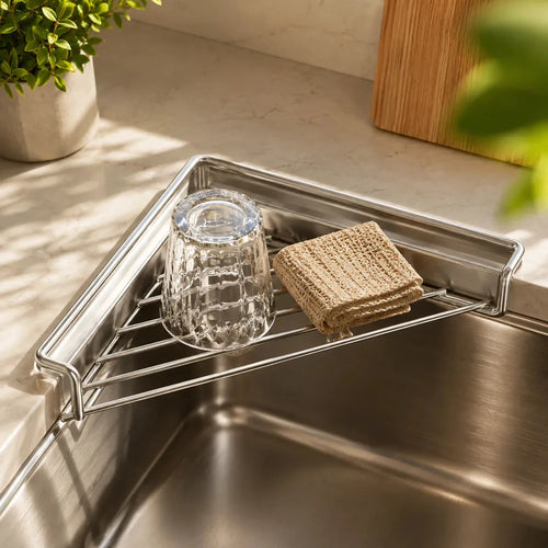 Stainless Steel Triangle Sink Drying Racks – 2 Pack – product image 1