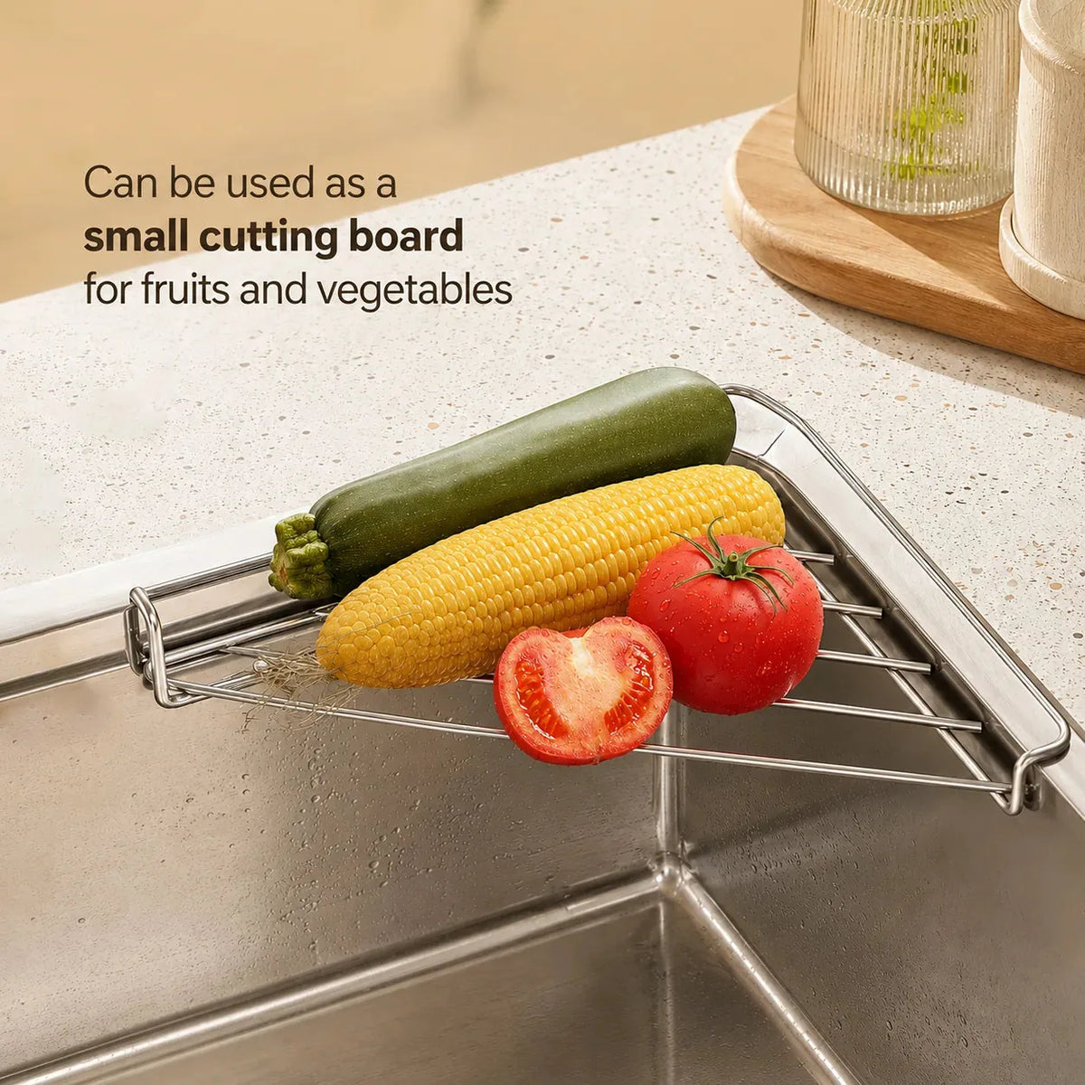 Stainless Steel Triangle Sink Drying Racks – 2 Pack – product image 2