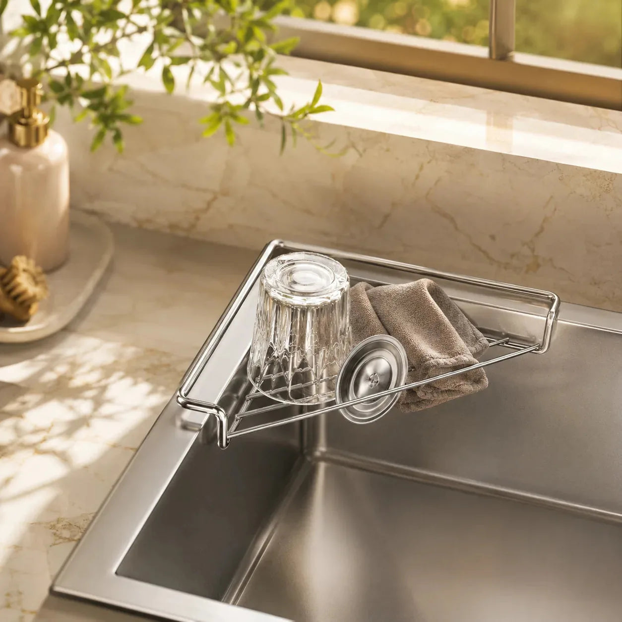 Stainless Steel Triangle Sink Drying Racks – 2 Pack – product image 3