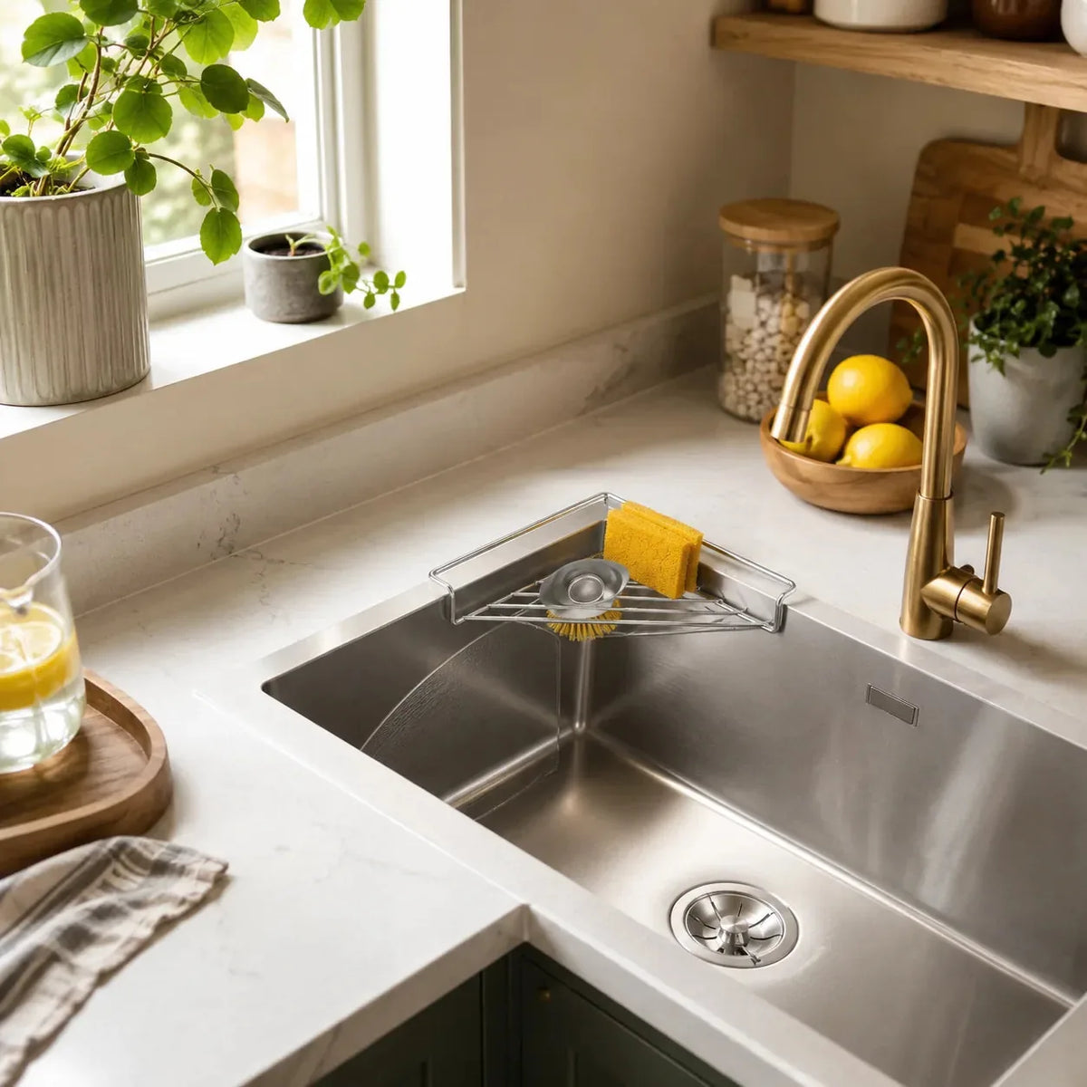 Stainless Steel Triangle Sink Drying Racks – 2 Pack – product image 4