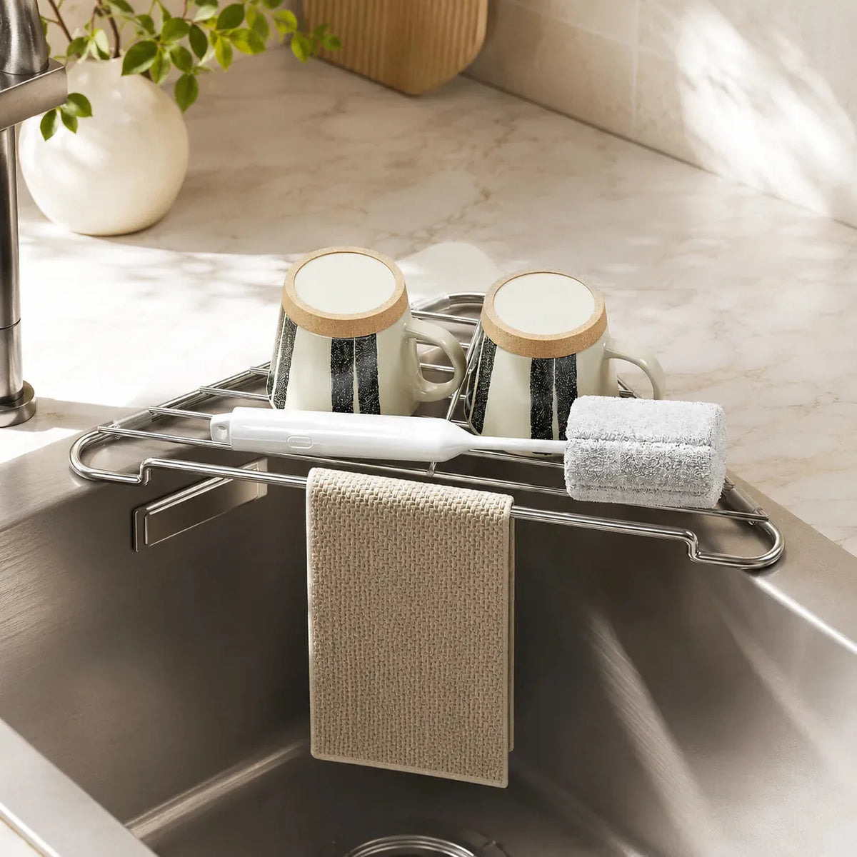 Stainless Steel Triangle Sink Drying Racks – 2 Pack – product image 7