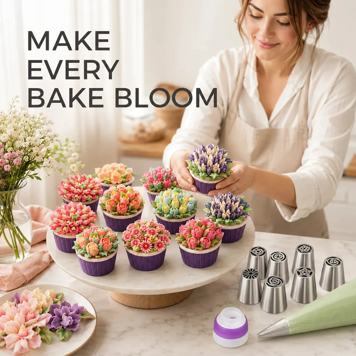 27-Piece Flower Piping Tip Kit – product image 1