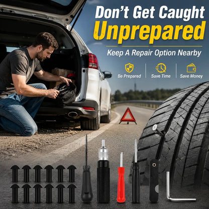 Mushroom Tire Puncture Repair Kit in Leather Case – product image 1