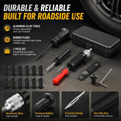 Mushroom Tire Puncture Repair Kit in Leather Case – product image 2